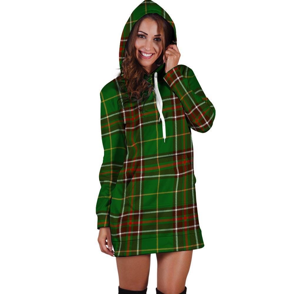 Newfoundland Tartan Green Plaid Hoodie Dress-grizzshop