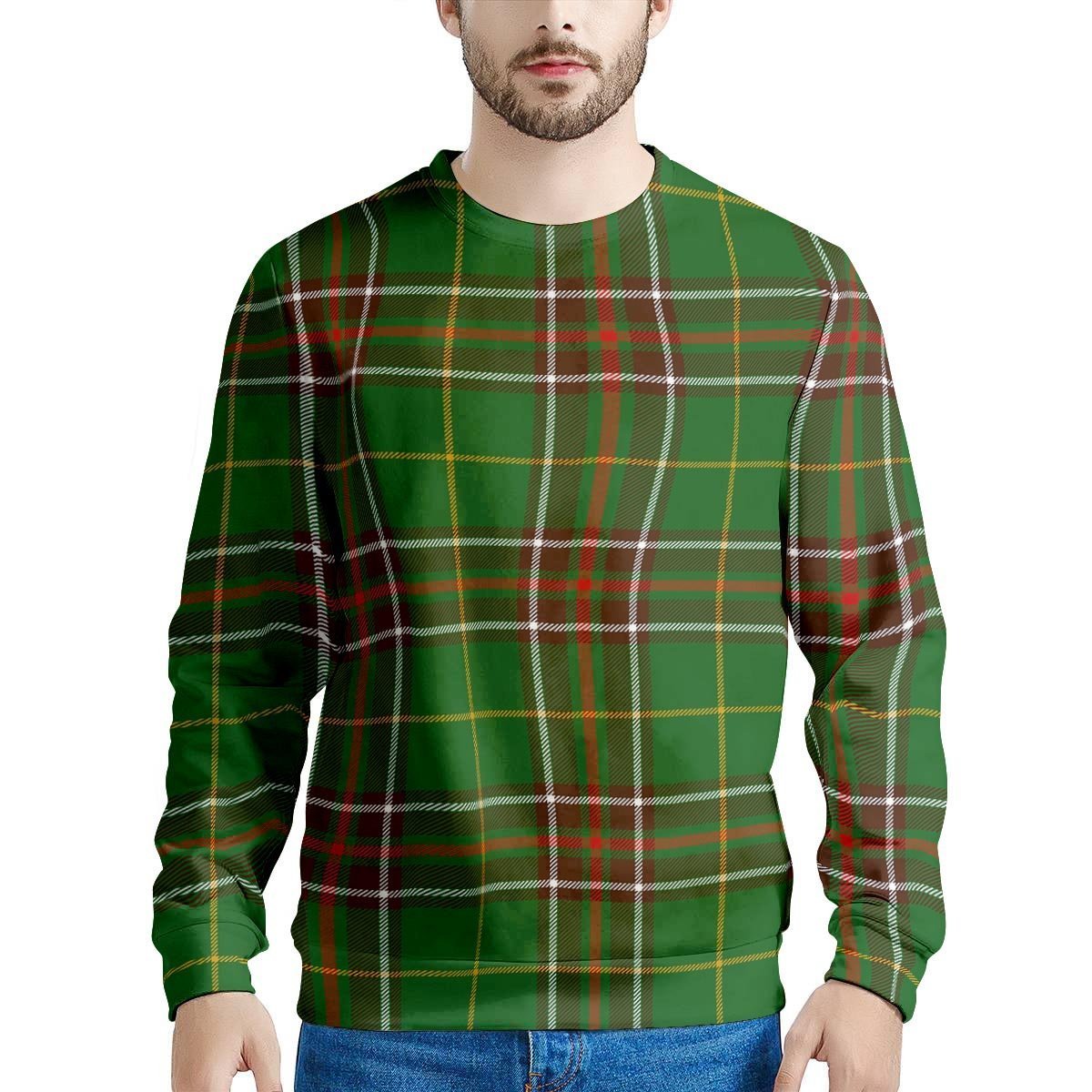 Newfoundland Tartan Green Plaid Men's Sweatshirt-grizzshop