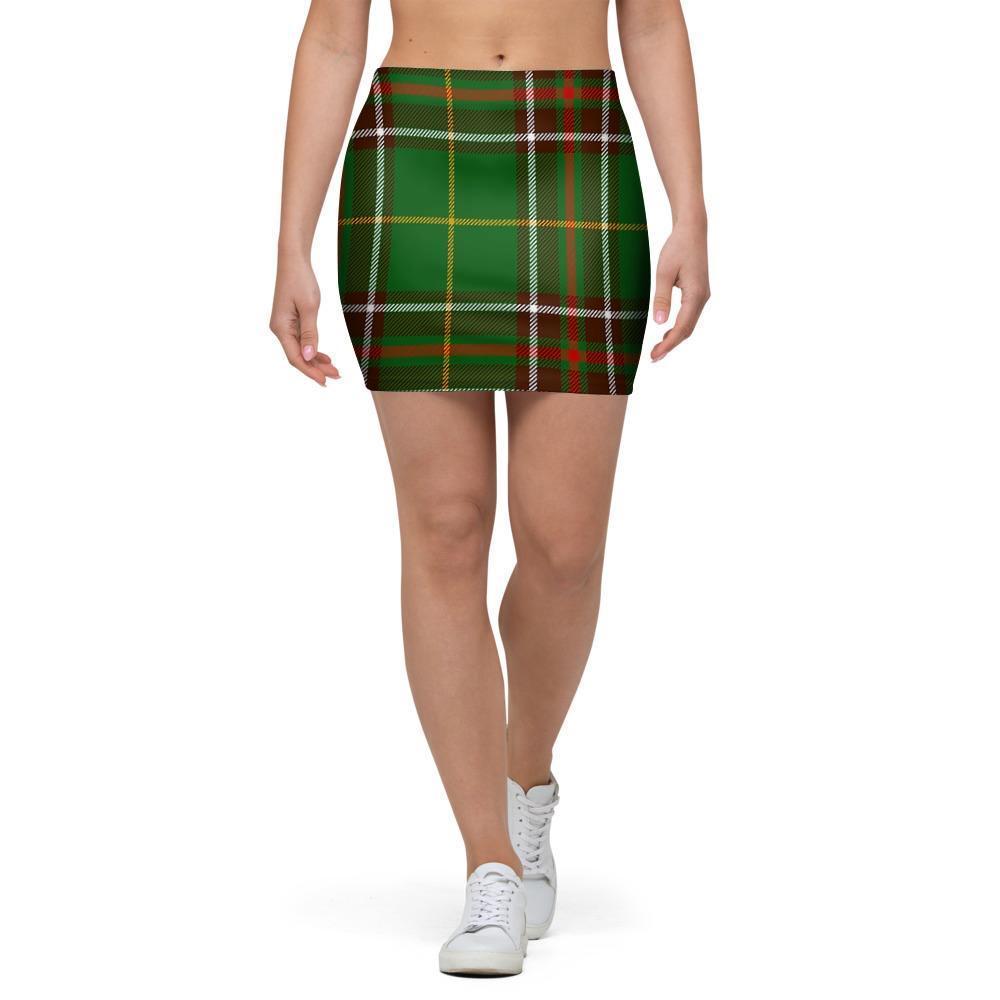 Newfoundland Tartan Green Plaid Mini Skirt-grizzshop
