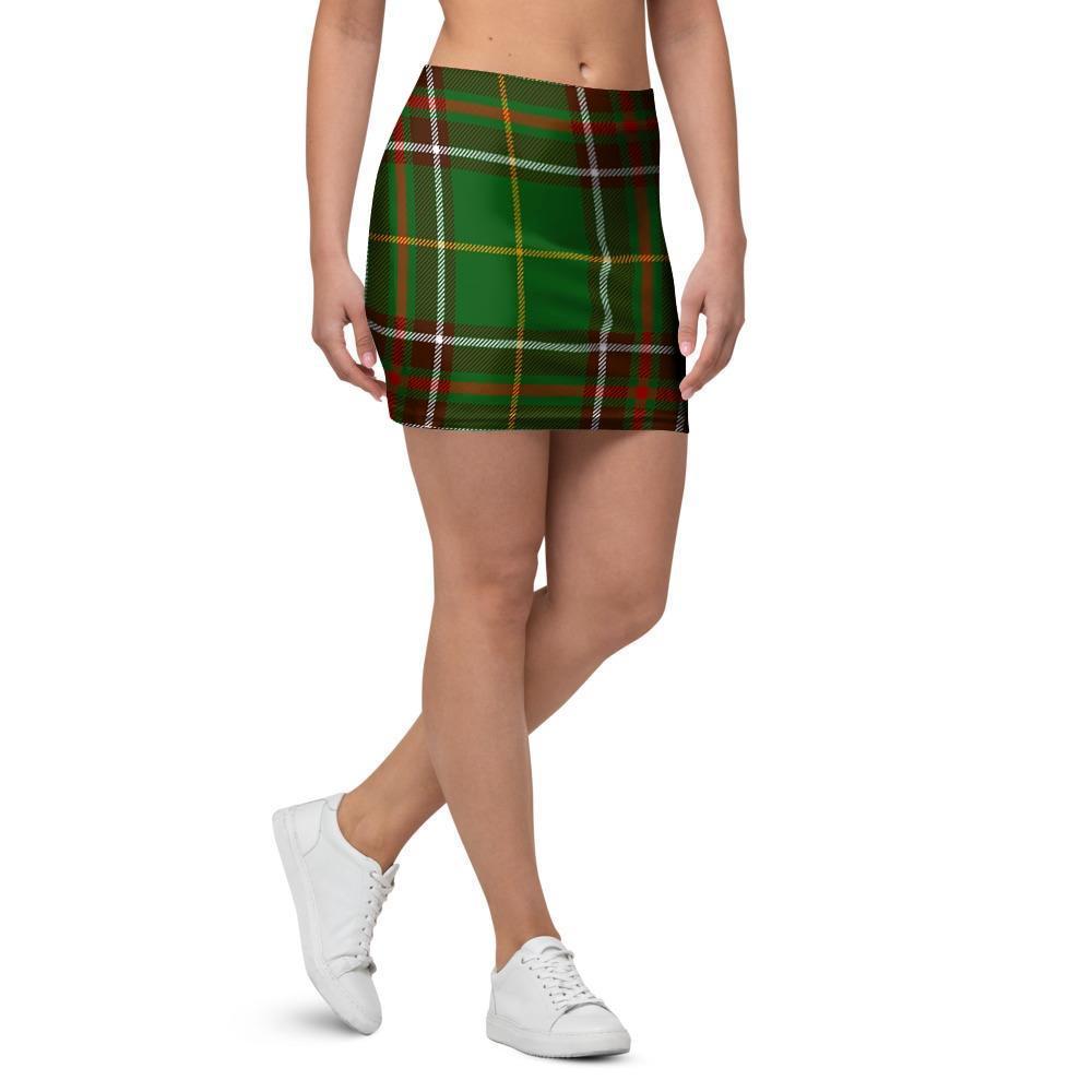 Newfoundland Tartan Green Plaid Mini Skirt-grizzshop