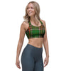 Newfoundland Tartan Green Plaid Sports Bra-grizzshop