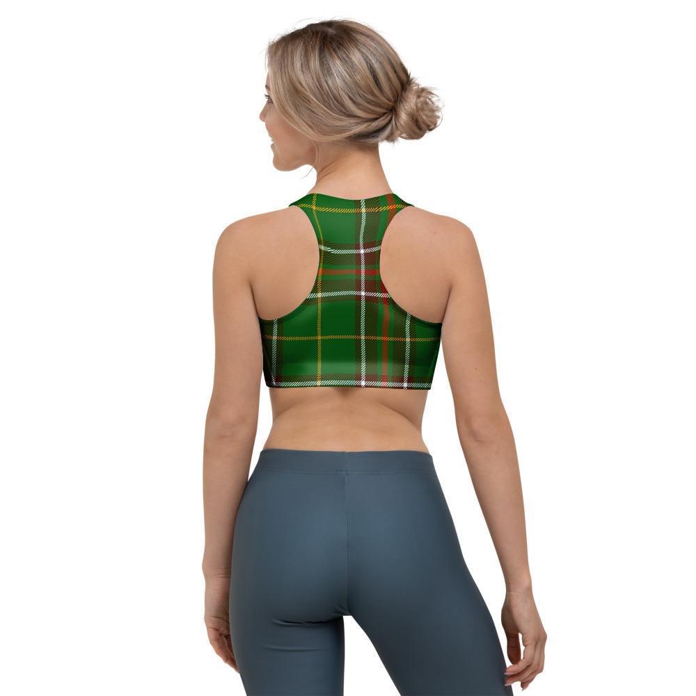 Newfoundland Tartan Green Plaid Sports Bra-grizzshop