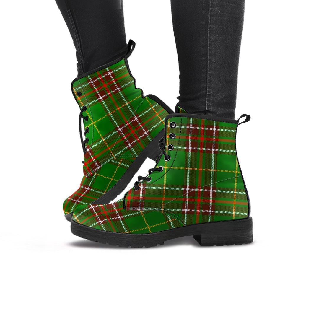 Newfoundland Tartan Green Plaid Women's Boots-grizzshop