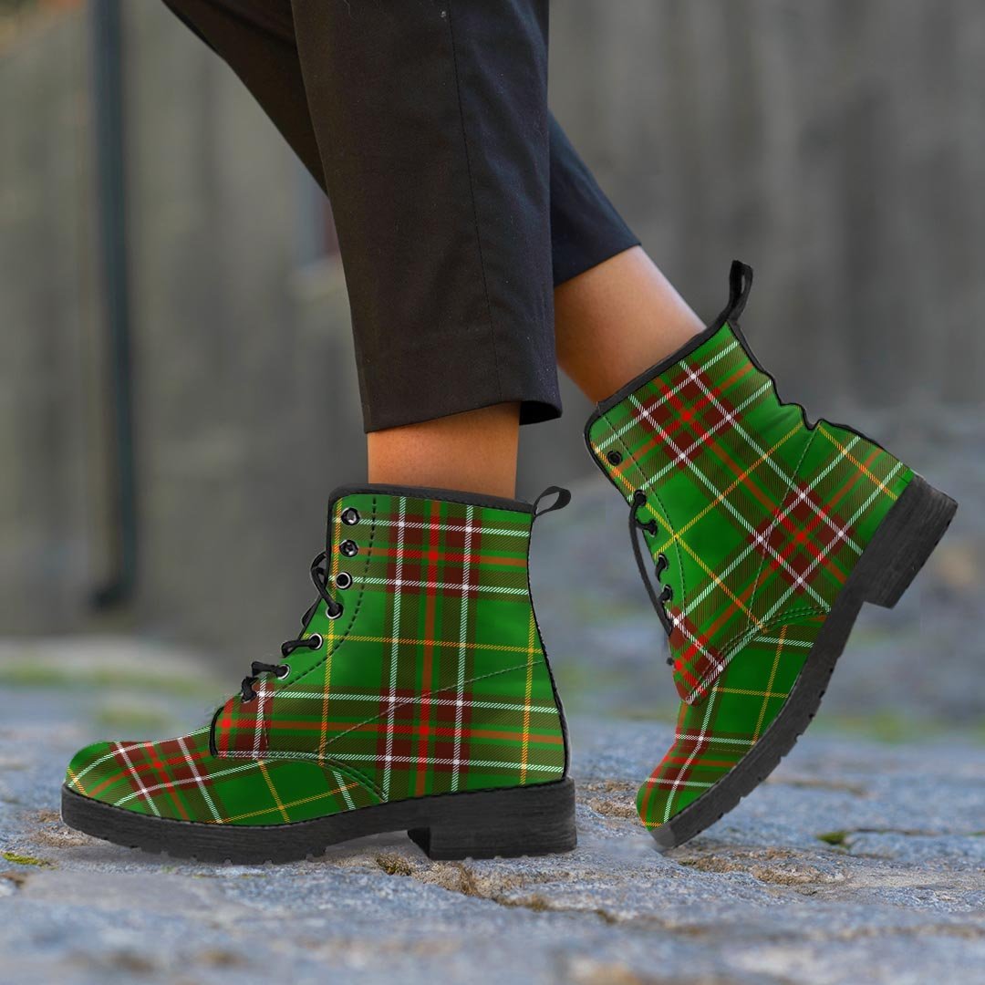 Newfoundland Tartan Green Plaid Women's Boots-grizzshop