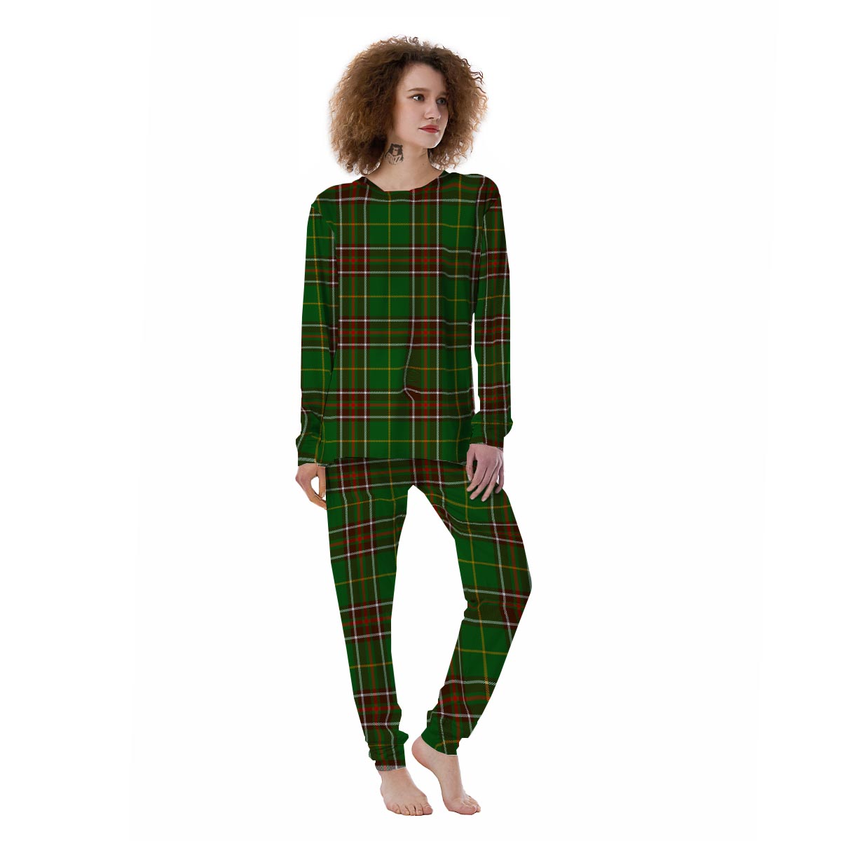 Newfoundland Tartan Green Plaid Women's Pajamas-grizzshop