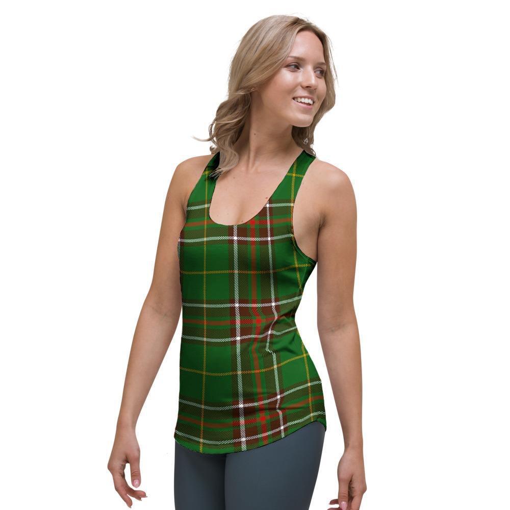 Newfoundland Tartan Green Plaid Women's Racerback Tank Top-grizzshop
