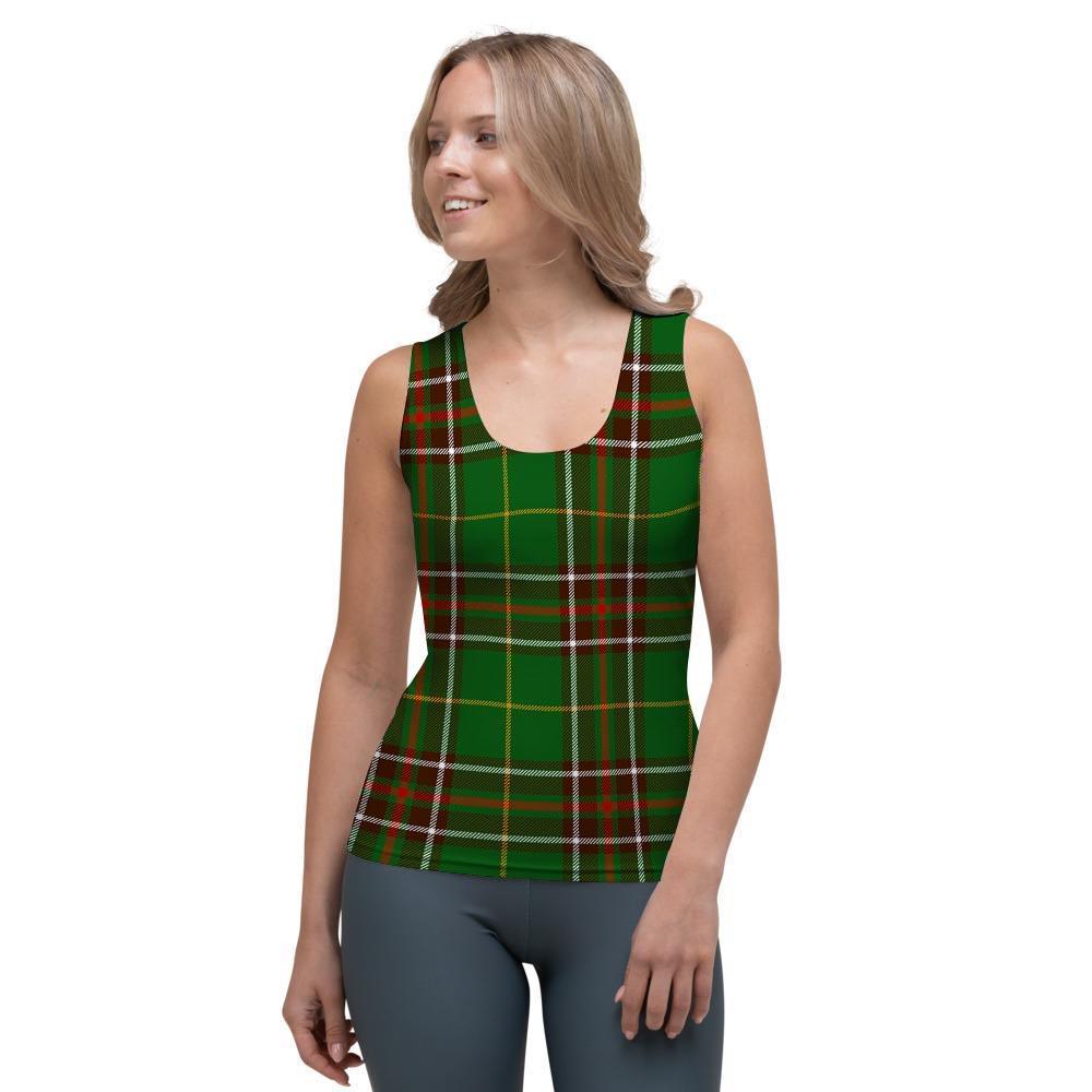 Newfoundland Tartan Green Plaid Women's Tank Top-grizzshop