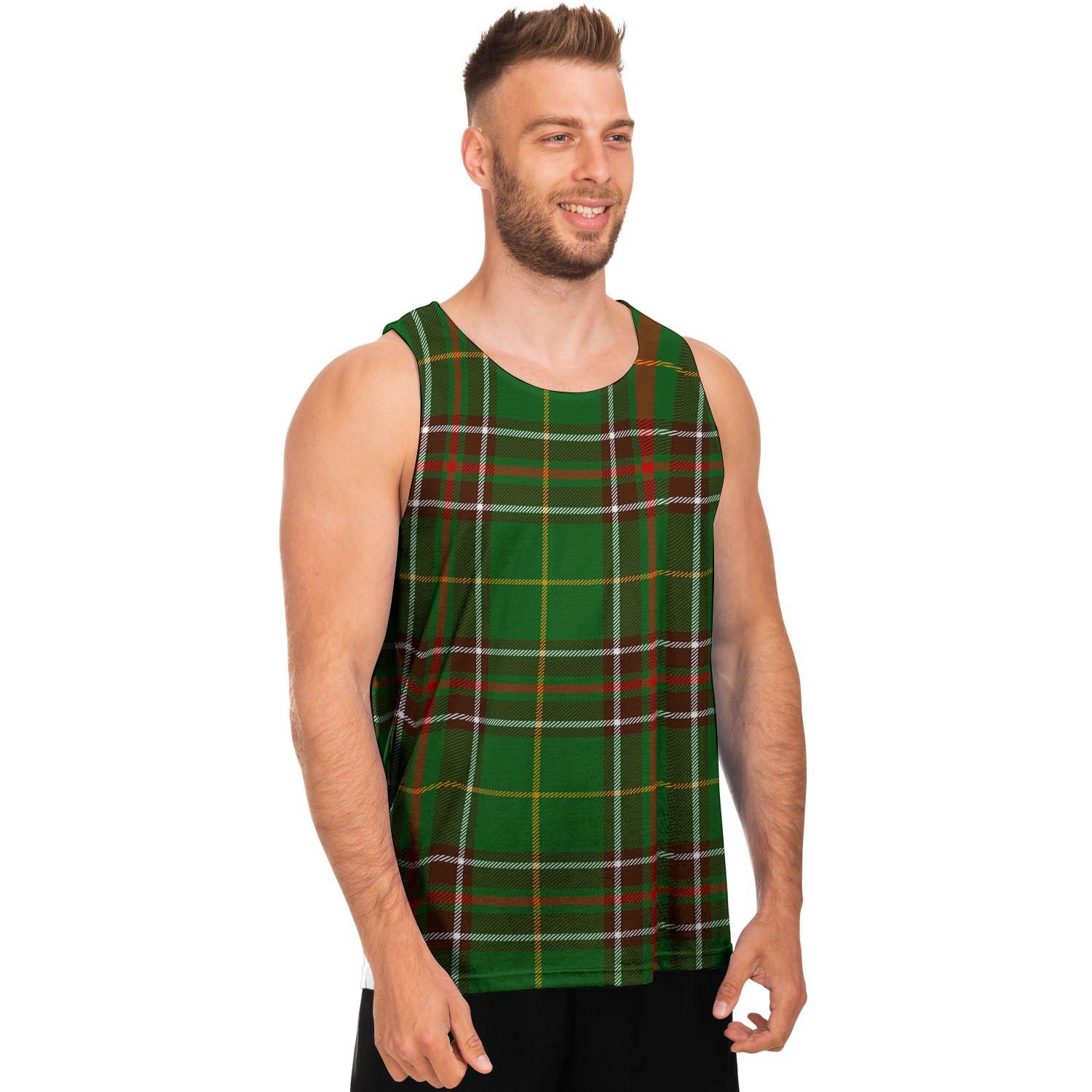 Newfoundland Tartan Green Plaid Men's Tank Tops-grizzshop