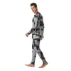 Newspaper Headlines Alien Print Pattern Men's Pajamas-grizzshop