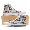 Newspaper Headlines Alien Print Pattern White High Top Shoes-grizzshop