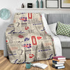 Newspaper Pattern Print Blanket-grizzshop