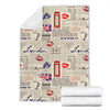 Newspaper Pattern Print Blanket-grizzshop