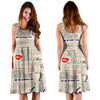 Newspaper Pattern Print Dress-grizzshop