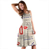 Newspaper Pattern Print Dress-grizzshop