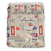 Newspaper Pattern Print Duvet Cover Bedding Set-grizzshop