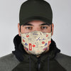 Newspaper Pattern Print Face Mask-grizzshop