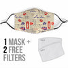 Newspaper Pattern Print Face Mask-grizzshop