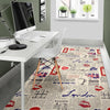 Newspaper Pattern Print Floor Mat-grizzshop