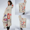 Newspaper Pattern Print Hooded Blanket-grizzshop