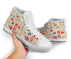 Newspaper Pattern Print Men Women's High Top Shoes-grizzshop