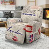 Newspaper Pattern Print Recliner Cover-grizzshop