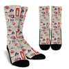 Newspaper Pattern Print Unisex Crew Socks-grizzshop