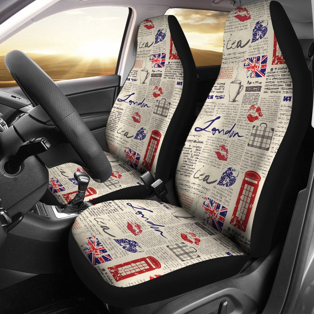 Newspaper Pattern Print Universal Fit Car Seat Cover-grizzshop