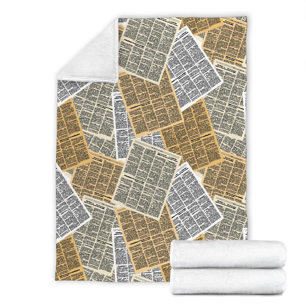 Newspaper Print Pattern Blanket-grizzshop