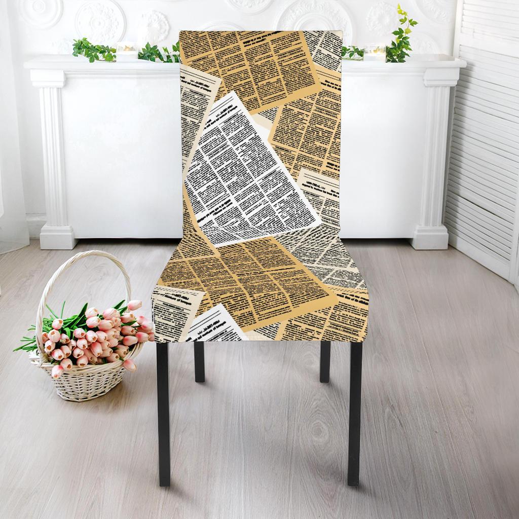 Newspaper Print Pattern Chair Cover-grizzshop