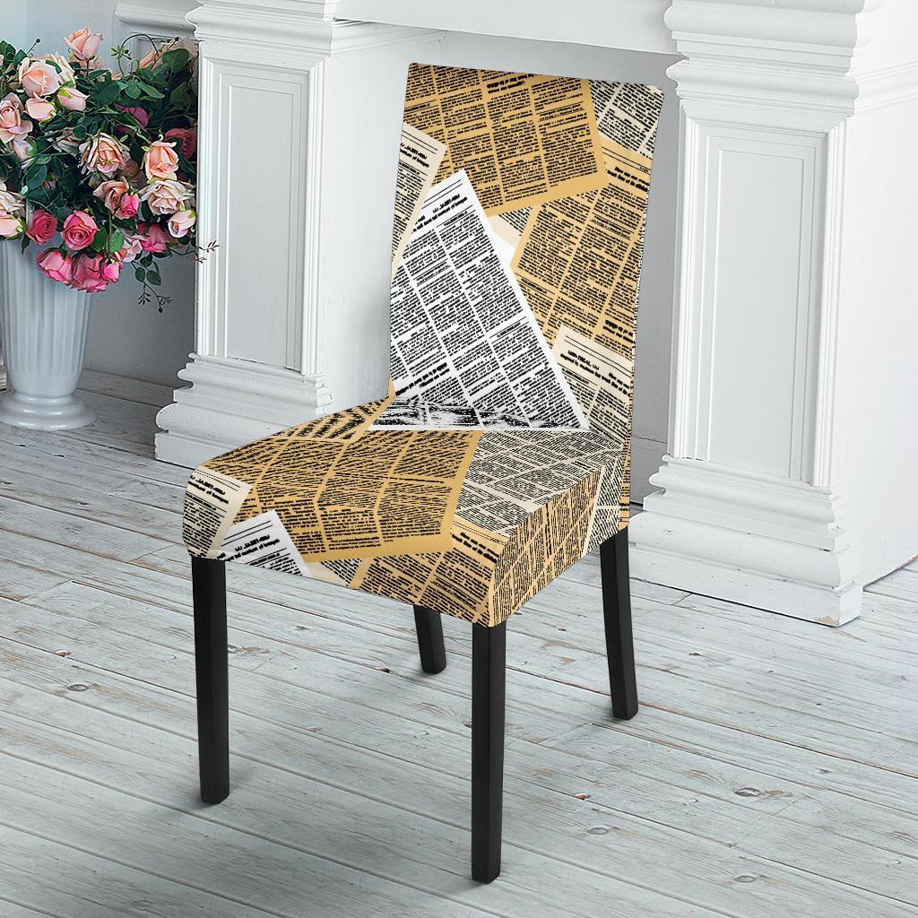 Newspaper Print Pattern Chair Cover-grizzshop