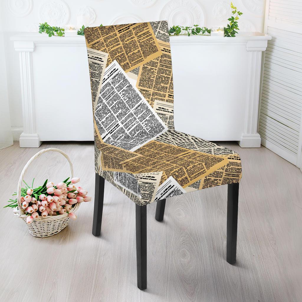 Newspaper Print Pattern Chair Cover-grizzshop