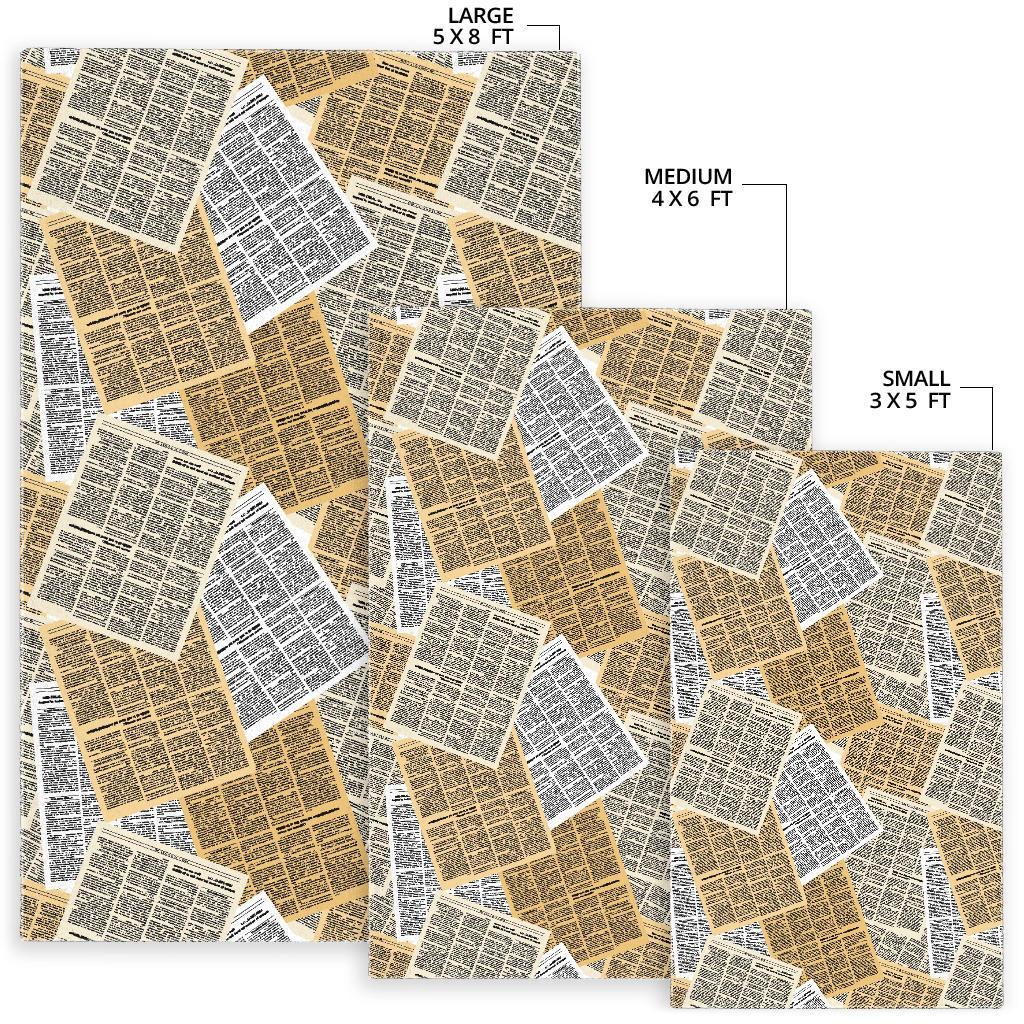 Newspaper Print Pattern Floor Mat-grizzshop