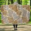 Newspaper Print Pattern Hooded Blanket-grizzshop