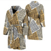 Newspaper Print Pattern Men Long Robe-grizzshop