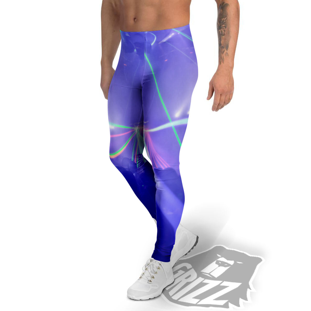 Nightclub EDM Party Print Men's Leggings-grizzshop