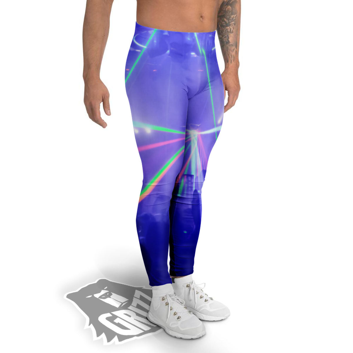Nightclub EDM Party Print Men's Leggings-grizzshop