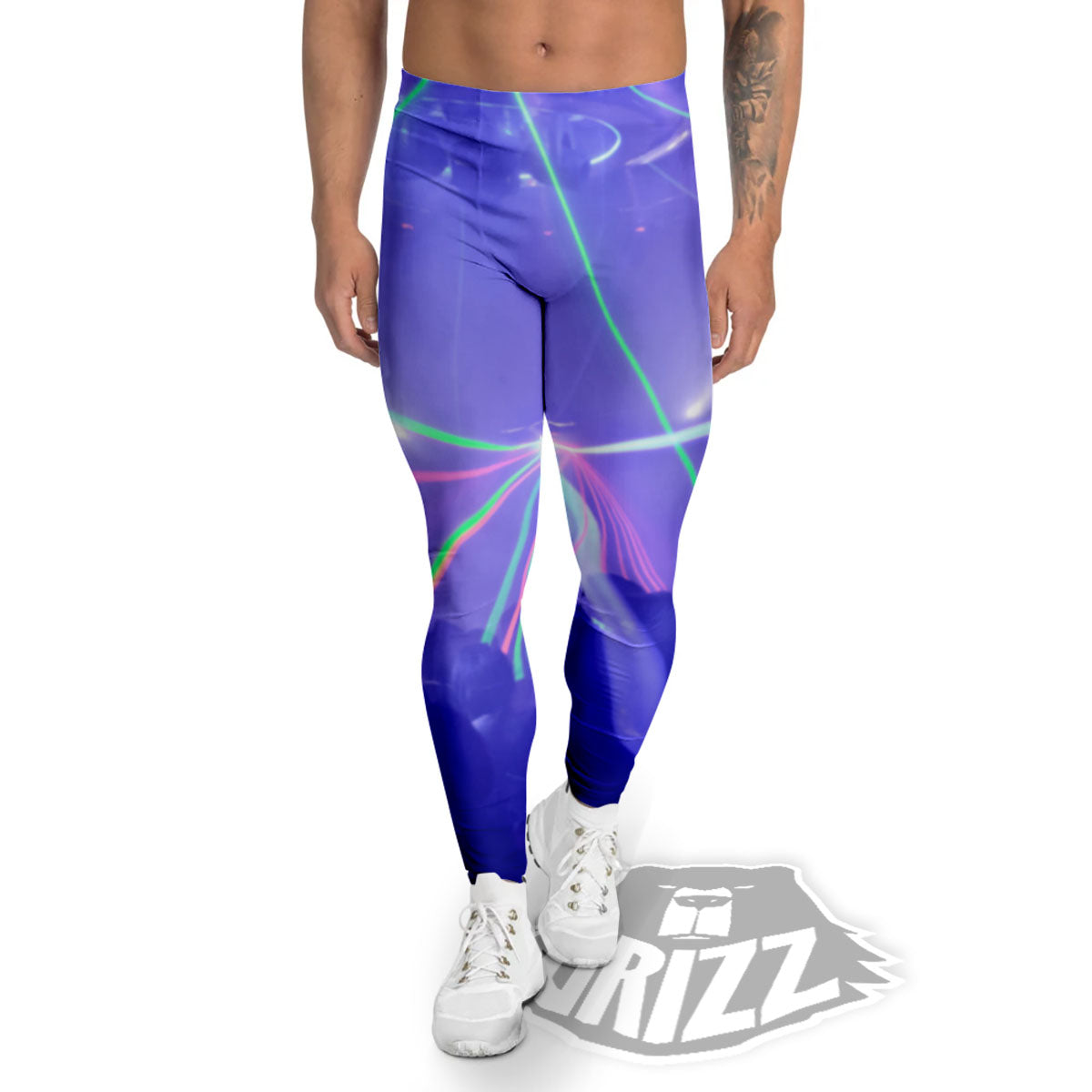 Nightclub EDM Party Print Men's Leggings-grizzshop
