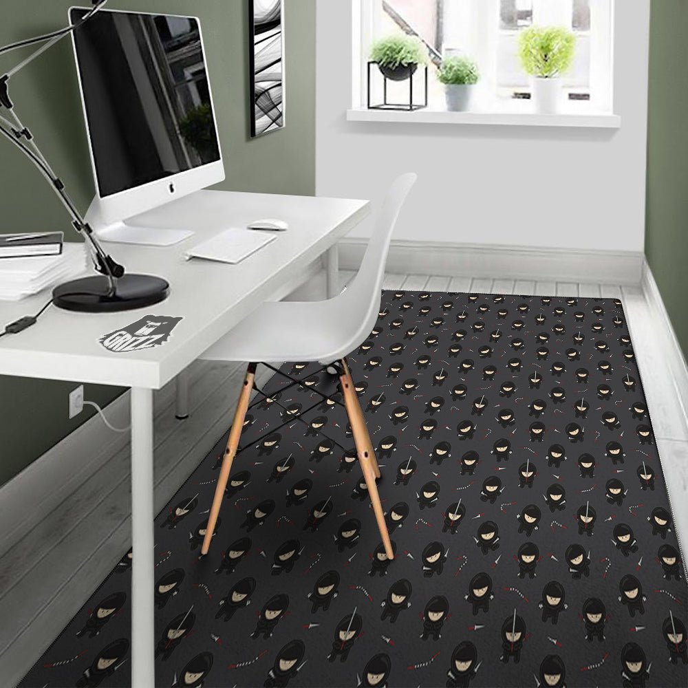 Ninja Cute Print Pattern Floor Mat-grizzshop