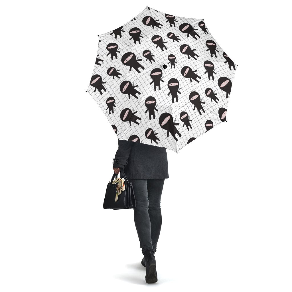 Ninja Pattern Print Automatic Foldable Umbrella-grizzshop