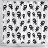 Ninja Pattern Print Bathroom Shower Curtain-grizzshop