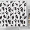 Ninja Pattern Print Bathroom Shower Curtain-grizzshop