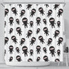 Ninja Pattern Print Bathroom Shower Curtain-grizzshop