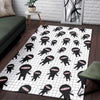 Ninja Pattern Print Floor Mat-grizzshop