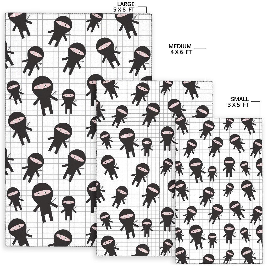 Ninja Pattern Print Floor Mat-grizzshop