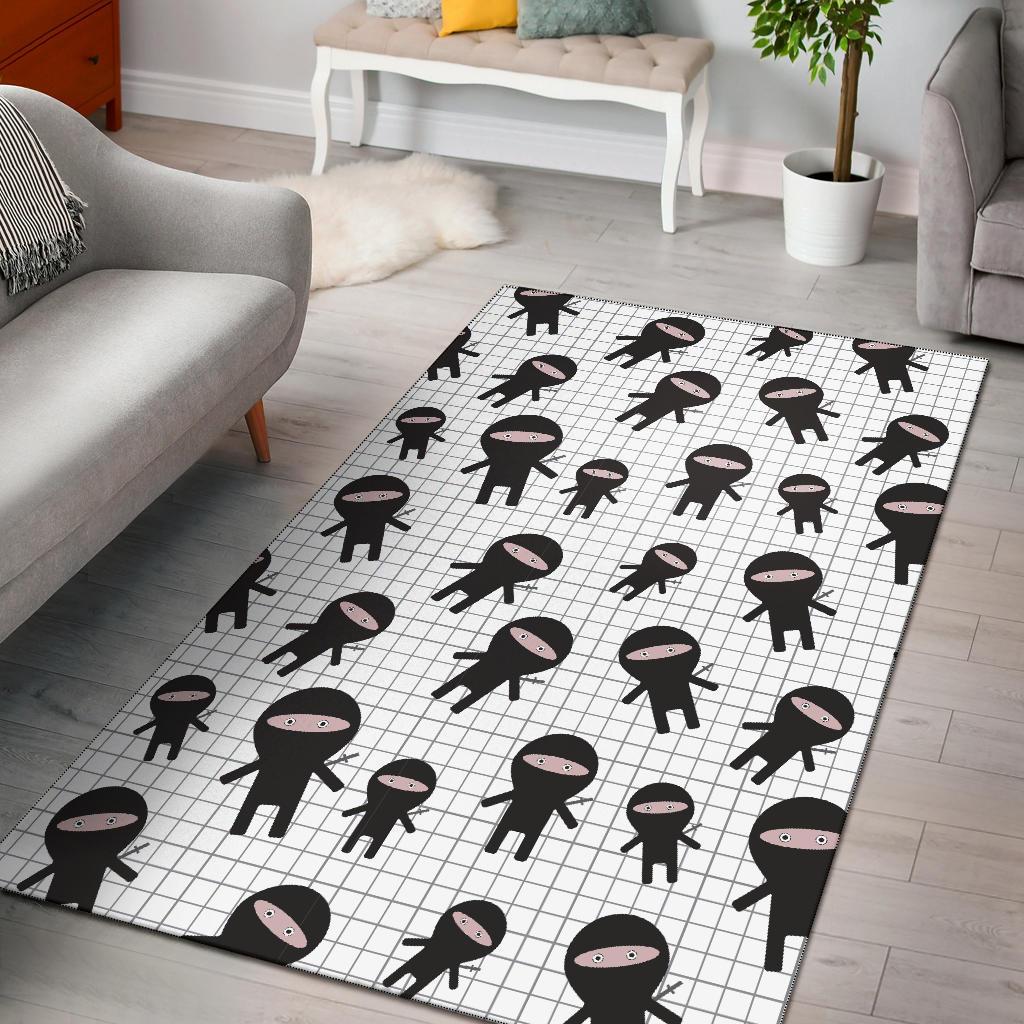 Ninja Pattern Print Floor Mat-grizzshop