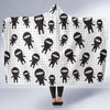 Ninja Pattern Print Hooded Blanket-grizzshop