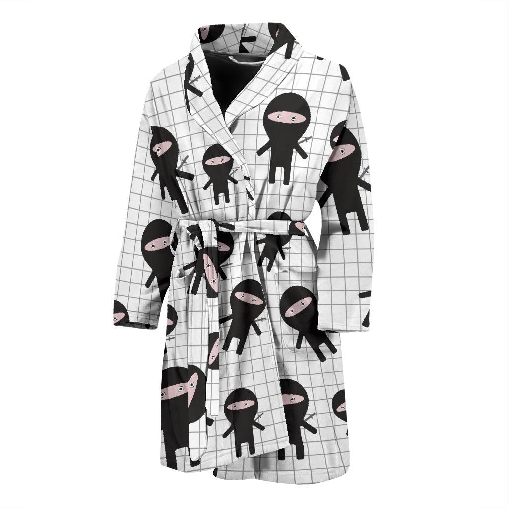 Ninja Pattern Print Men Long Robe-grizzshop