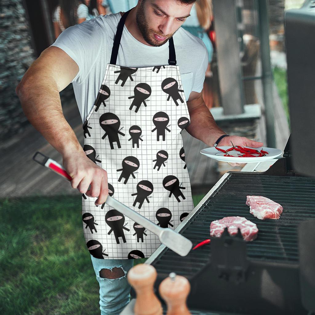 Ninja Pattern Print Men's Apron-grizzshop