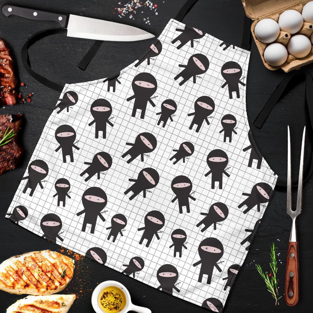 Ninja Pattern Print Men's Apron-grizzshop