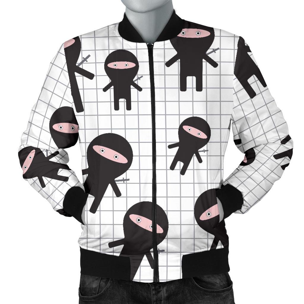 Ninja Pattern Print Men's Bomber Jacket-grizzshop